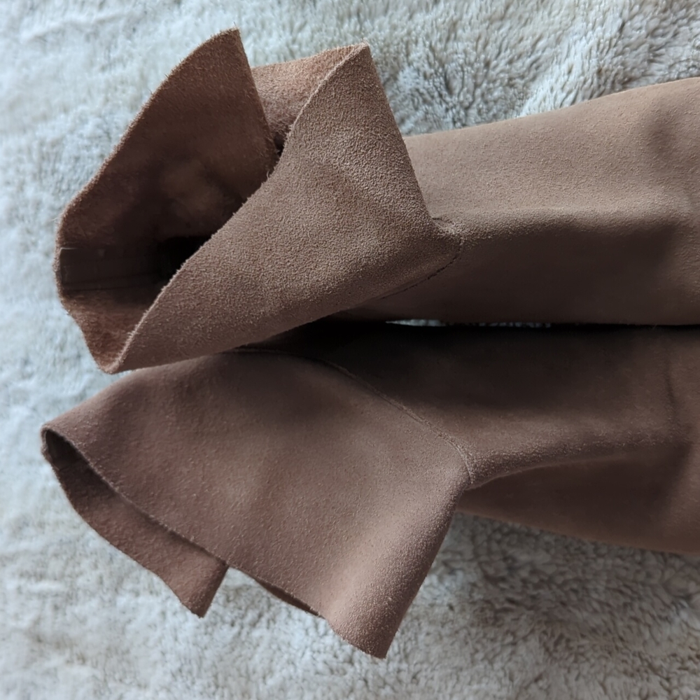Franco Sarto Brown Suede Buckle Detailing Heeled Ankle Booties Size 8.5 - Picture 3 of 9